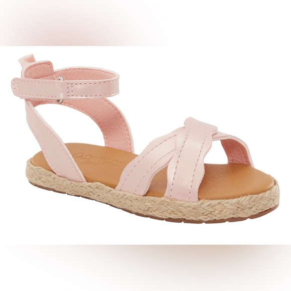 OSHKOSH BABY GIRL BRAIDED CORK SANDALS SIZE 4 - Picture 11 of 13